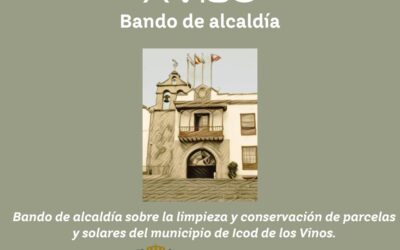 Bando de alcaldía sobre la limpieza y conservación de parcelas y solares del municipio de Icod de los Vinos. 